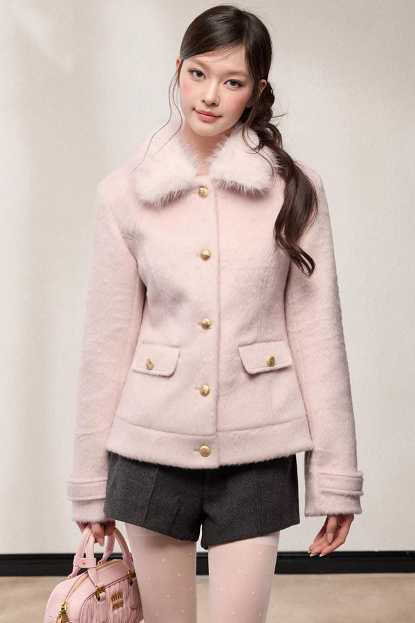 Single-Breasted Woolen Jacket