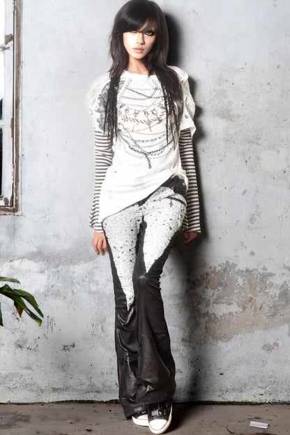 Retro Slimming Denim Trousers