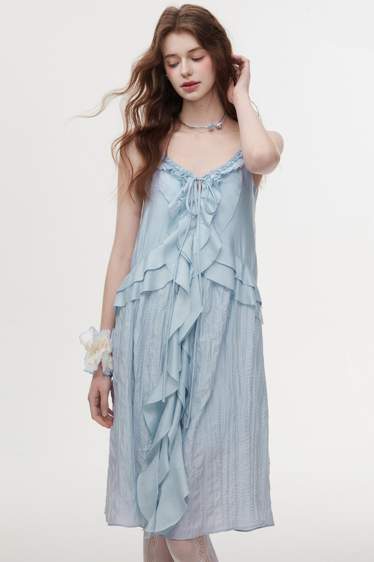 Halter Neck Ruffle Summer Dress