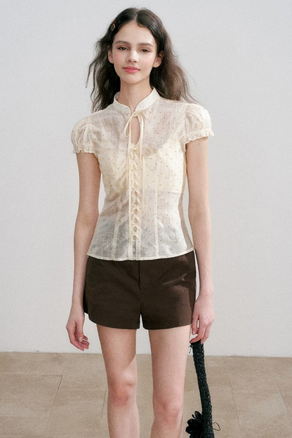 Polka Dot Short Sleeve Top Set-Up
