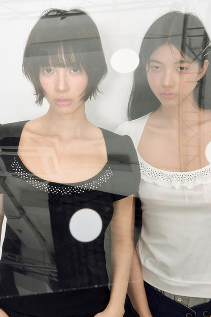 Nap Sweet Lace Tie Slim Top