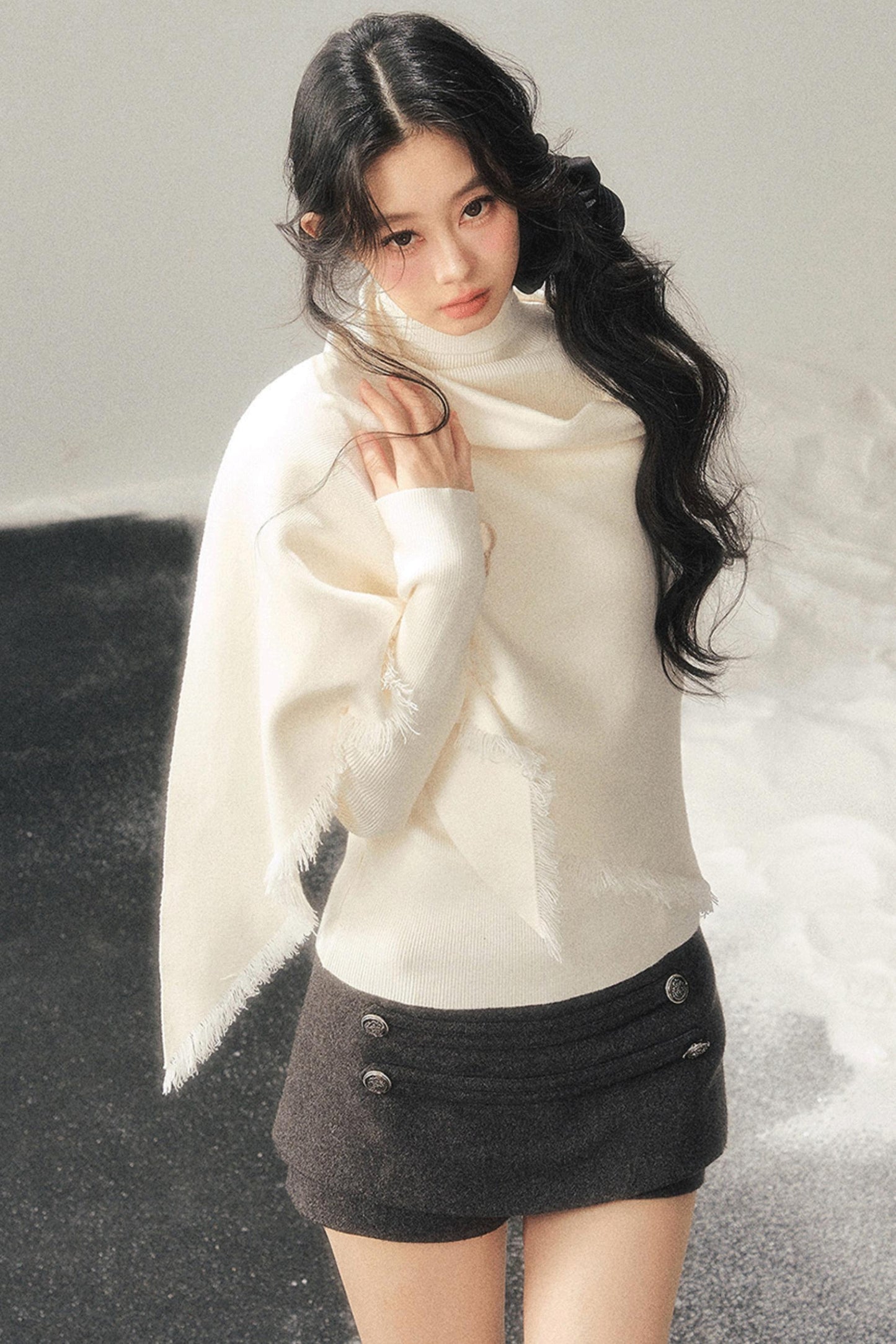 French Winter Turtleneck Sweater Set