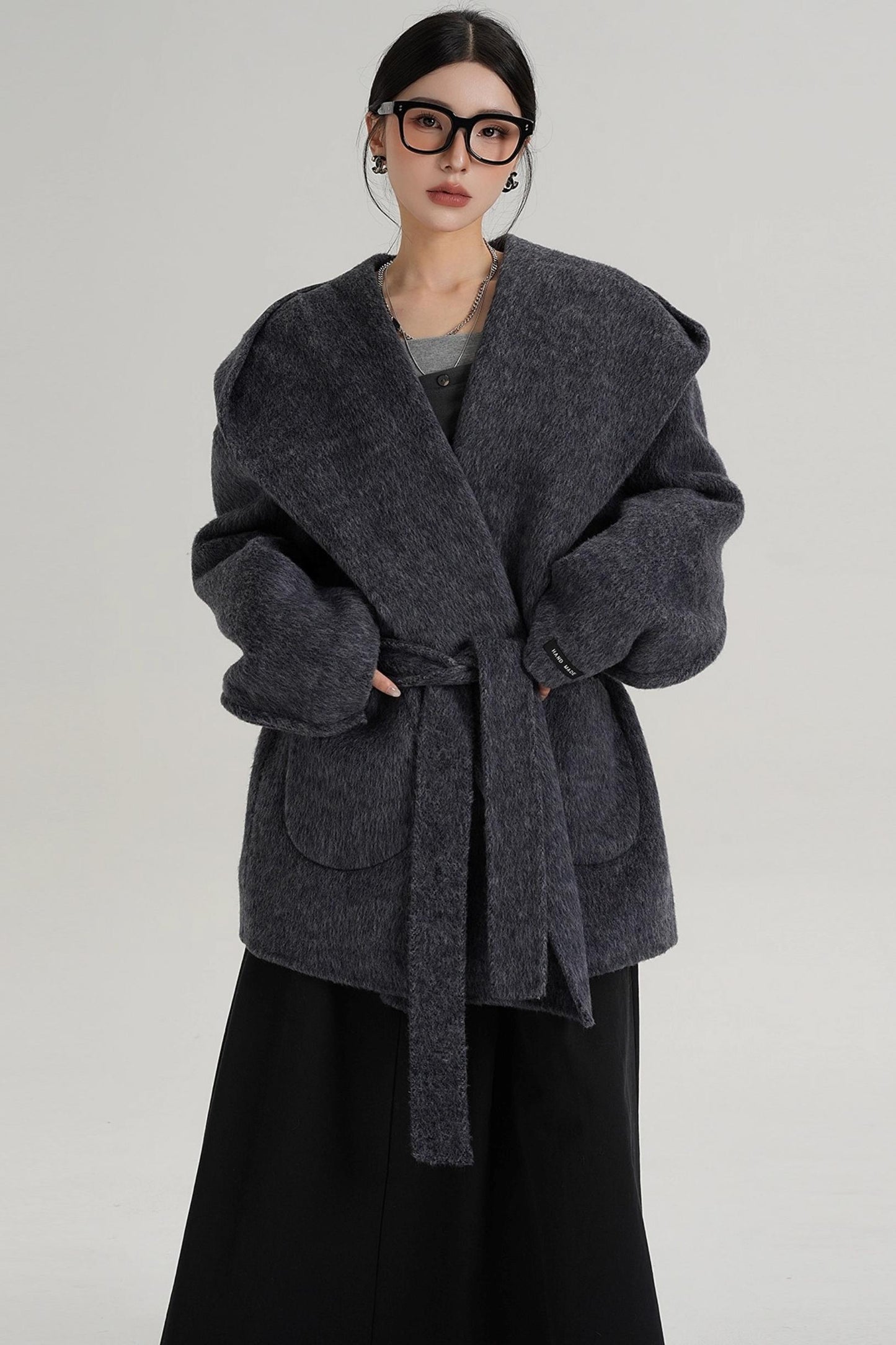 Autumn Hooded Woolen Coat