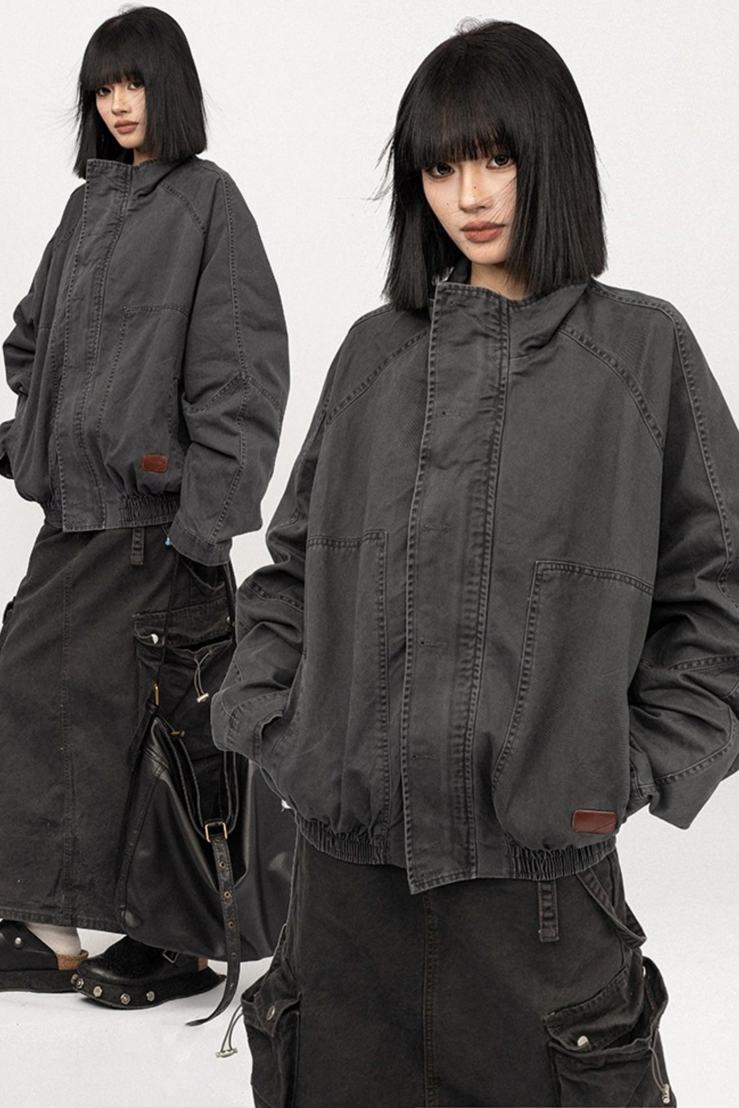 American Vintage Stand Collar Cargo Jacket