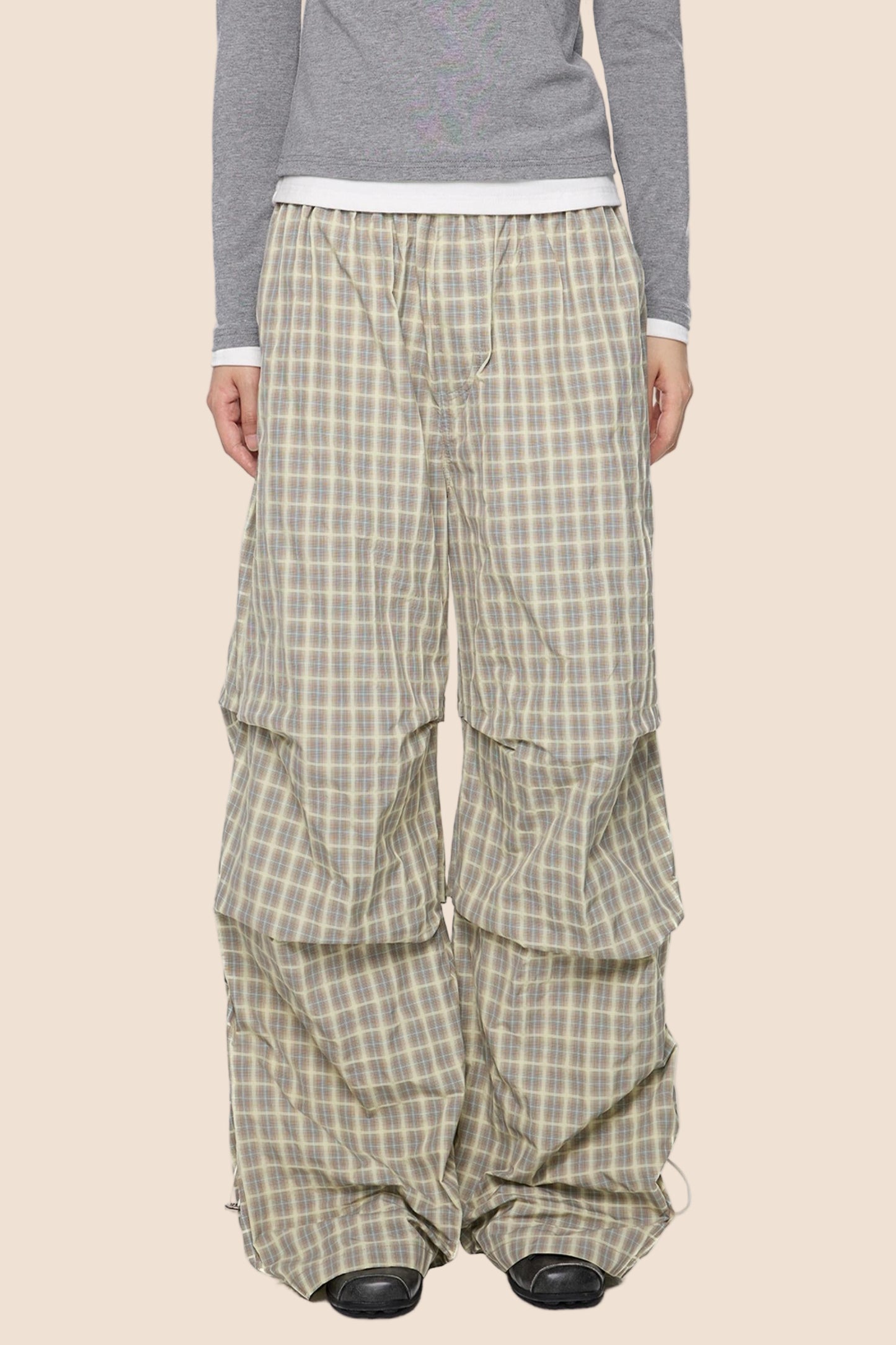 Vintage Drape Wide-Leg Pants