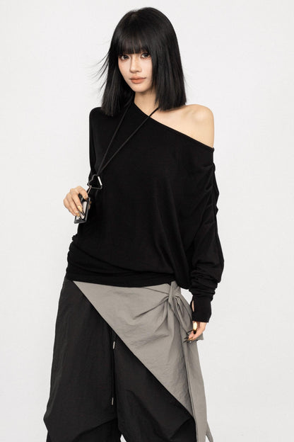 Autumn Black Shoulder Top