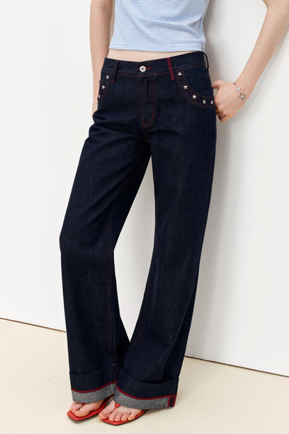 High-Waisted Loose Jeans