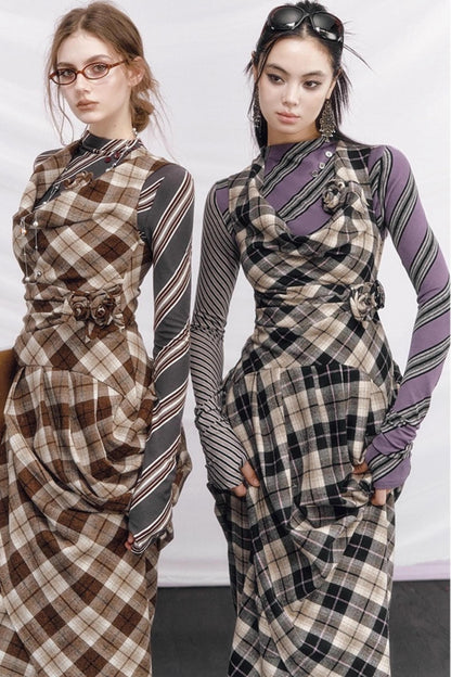 Rebellious Plaid Wool Dress