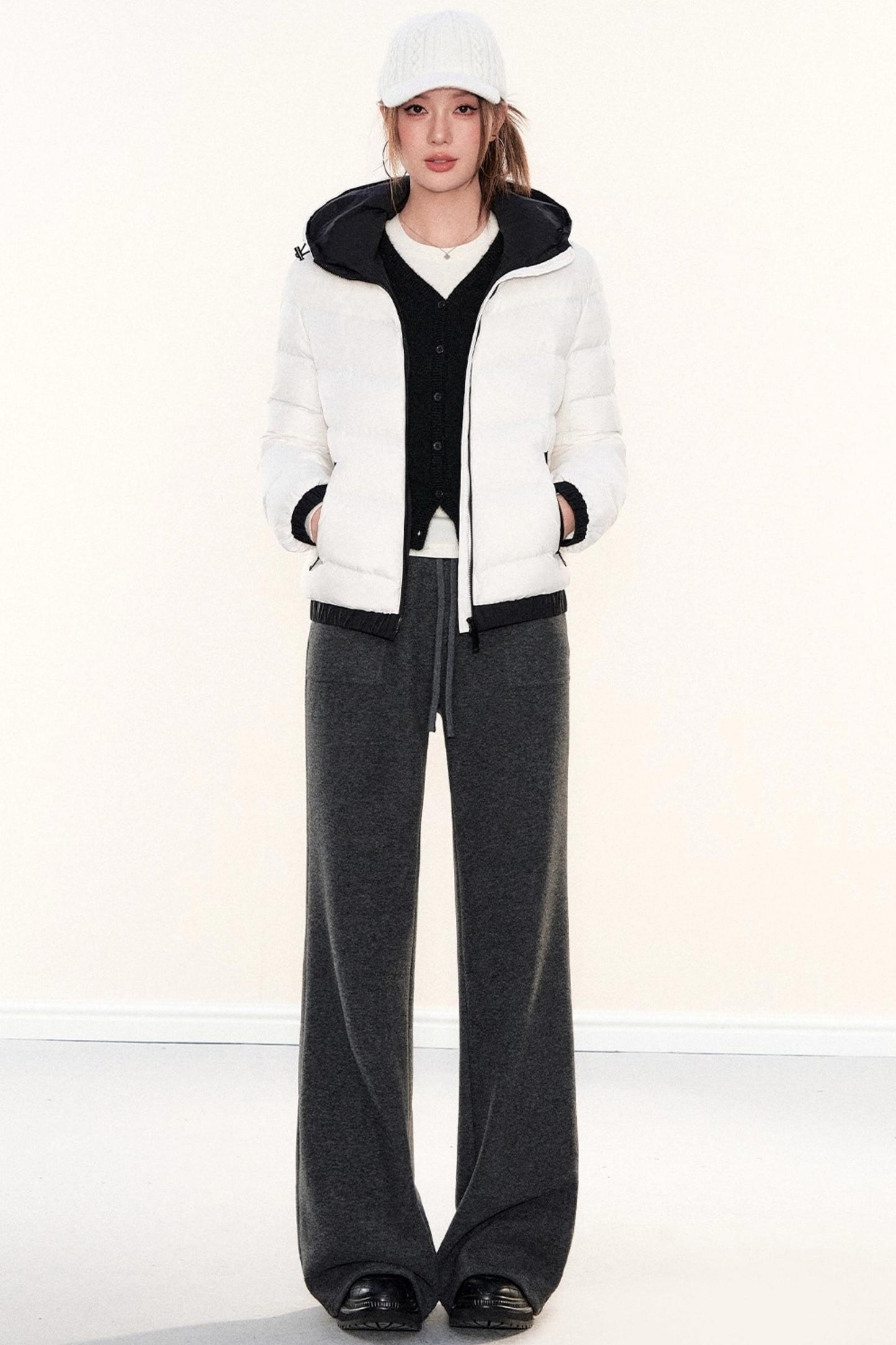 Fleece-Lined Glutinous Rice Pants