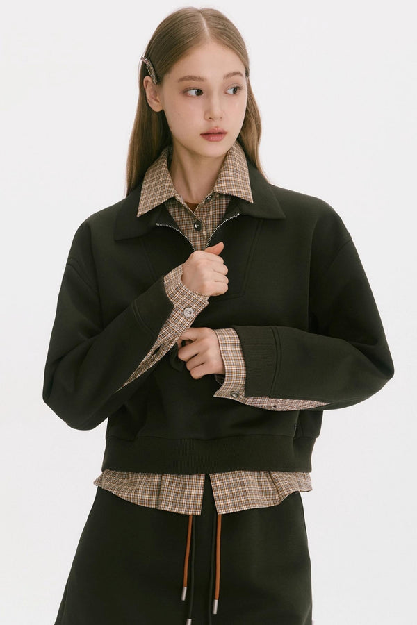 Layered Check Sweatshirt Set-Up