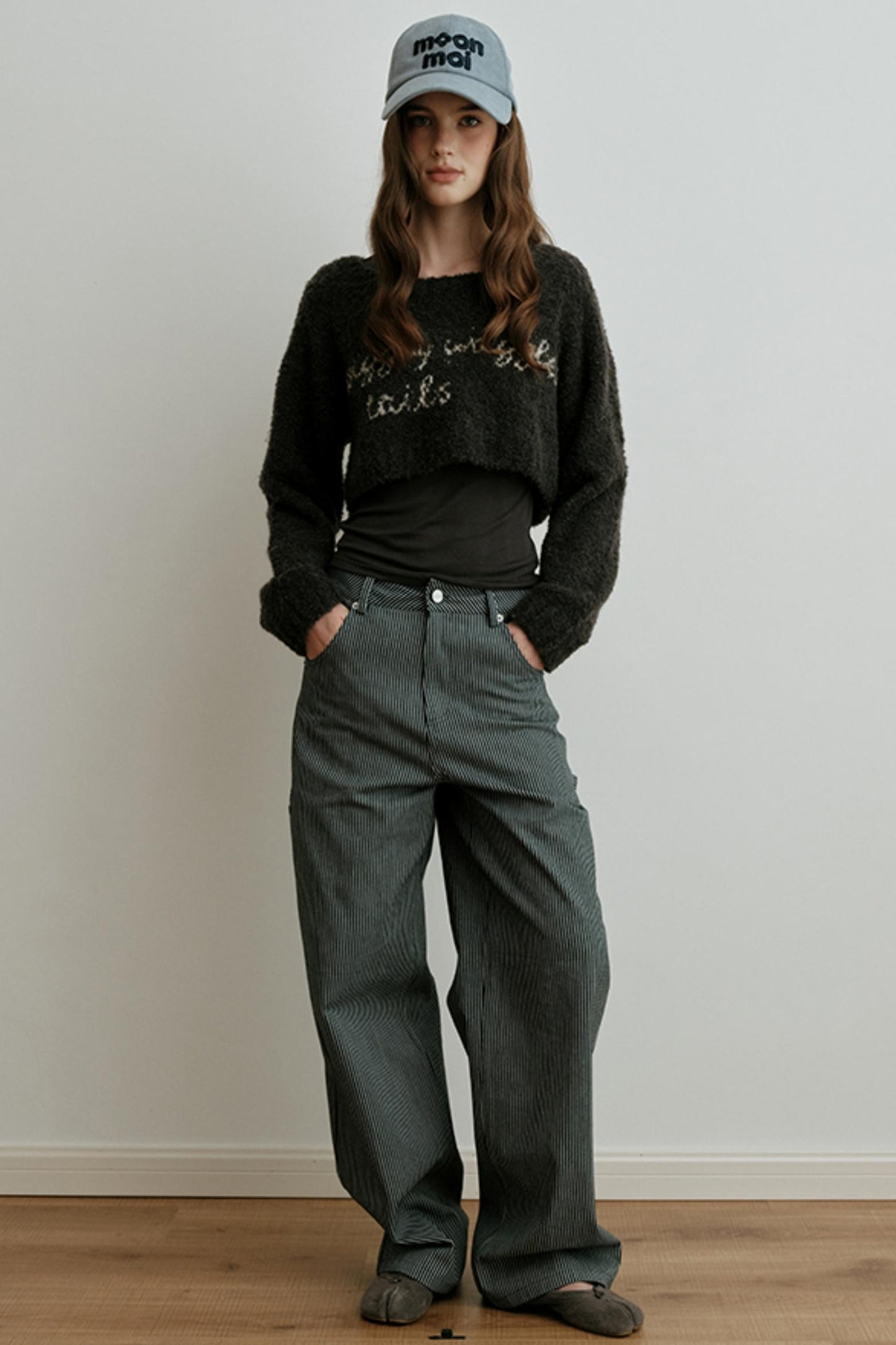 High-Waisted Embroidered Pants