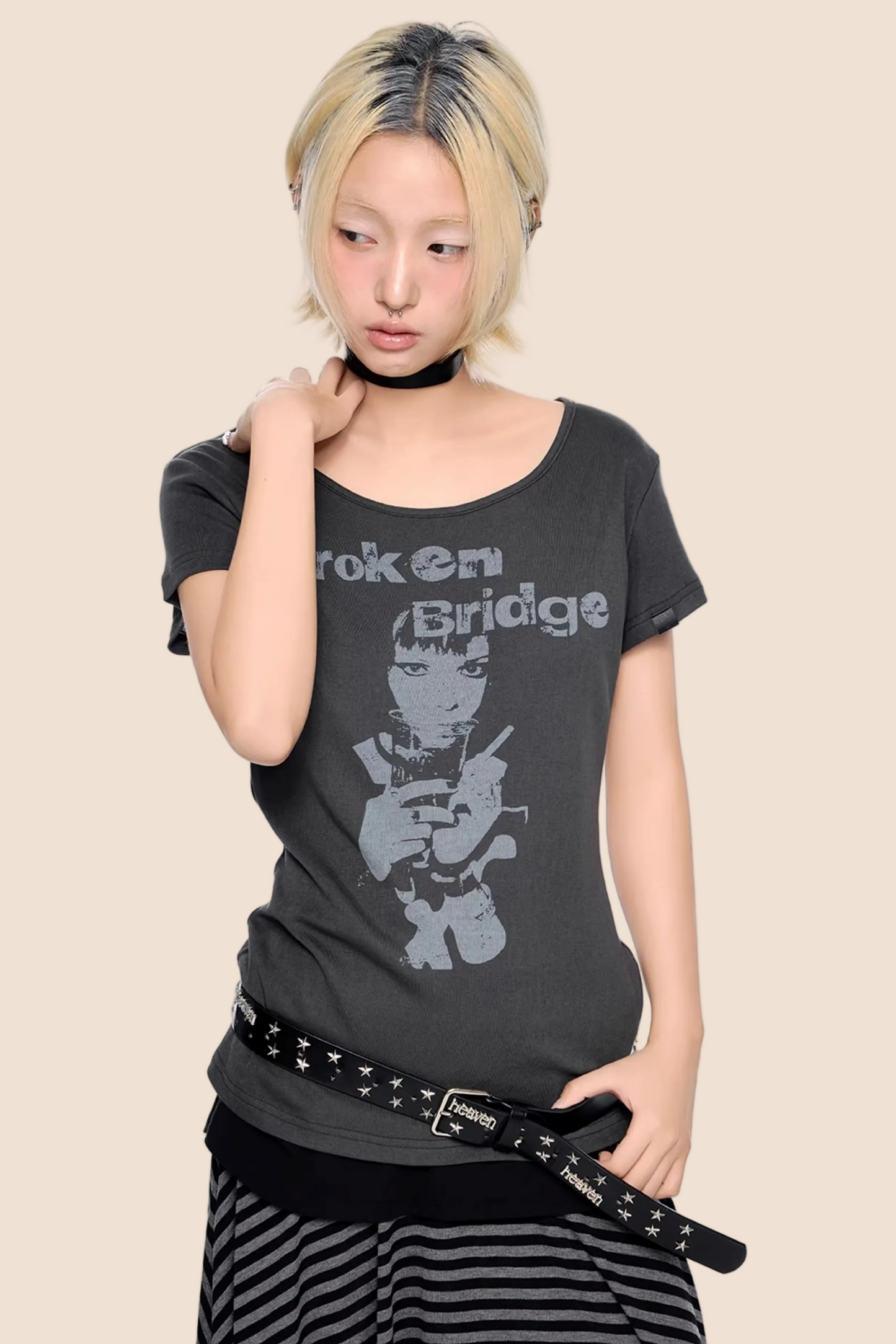 Letter Pattern Retro Top