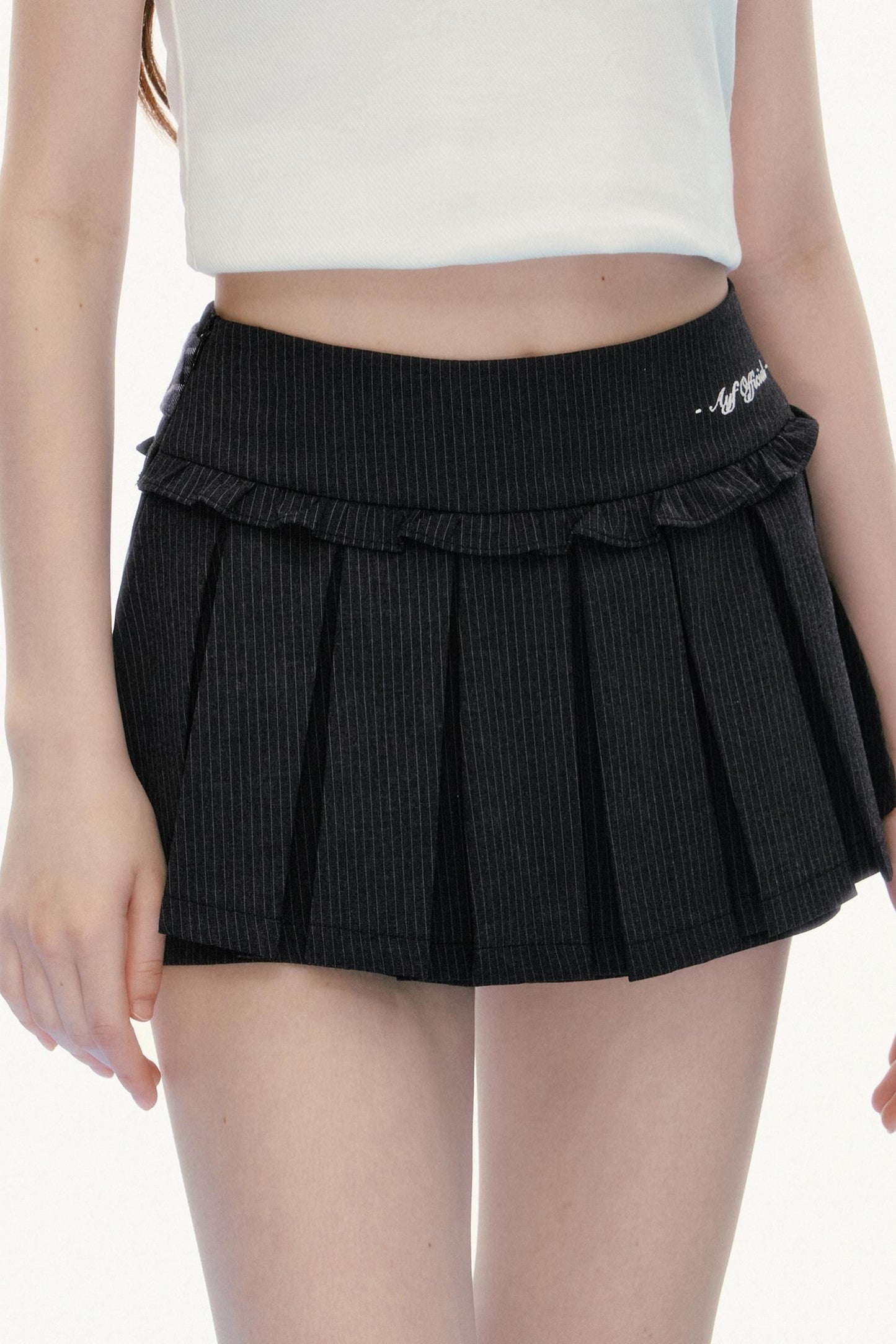 Retro Preppy Stitching Skirt Pants