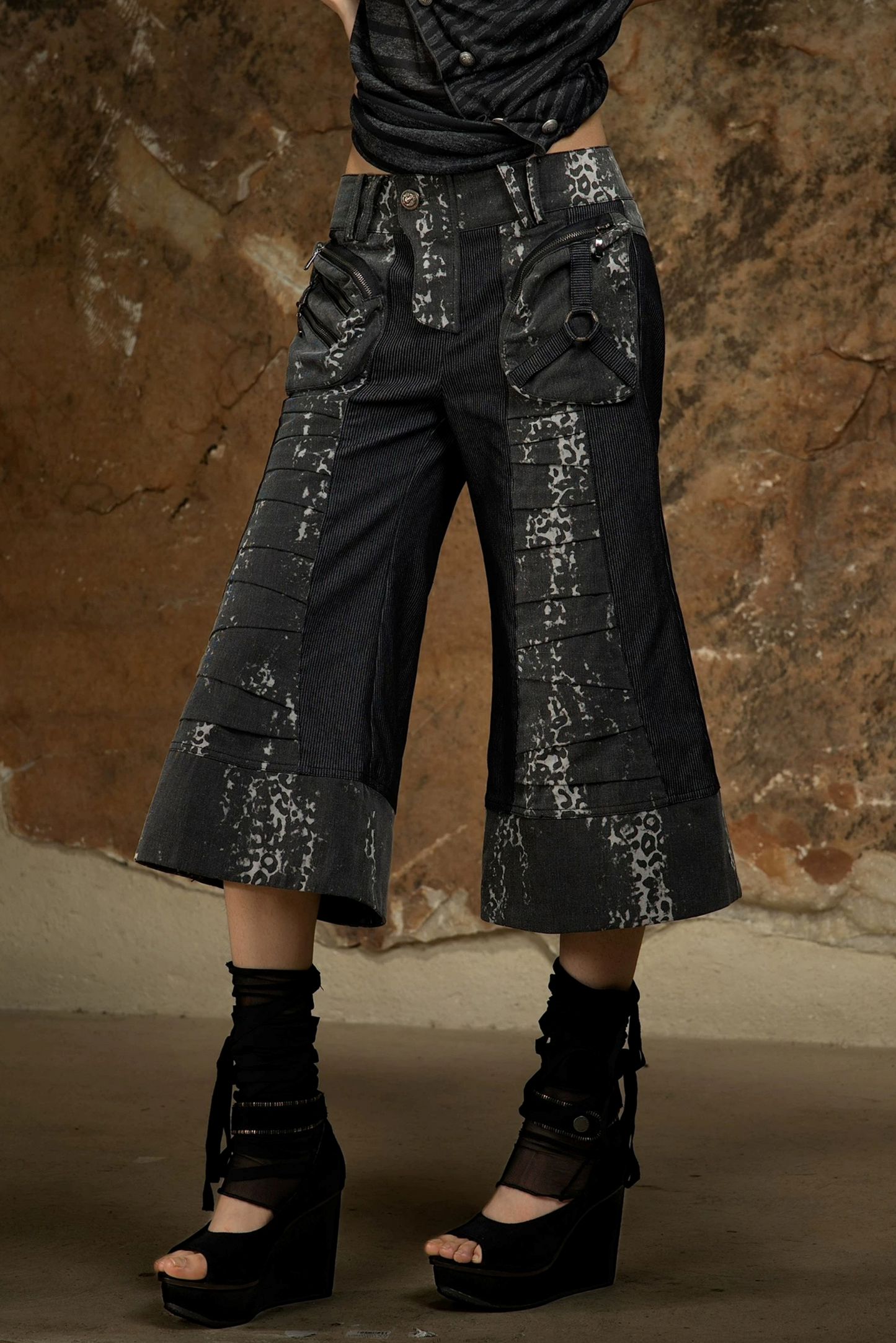 Punk Dark Flared Pants