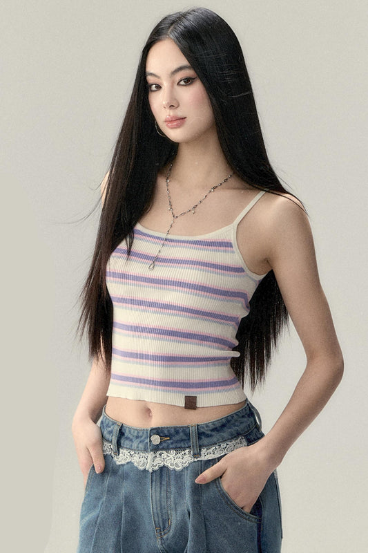 Stripe Wool Strap Base Top