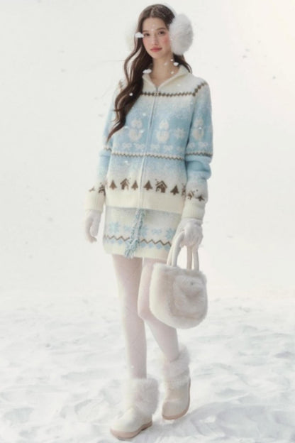 Fair Isle Mink Sweater Skirt Set-Up