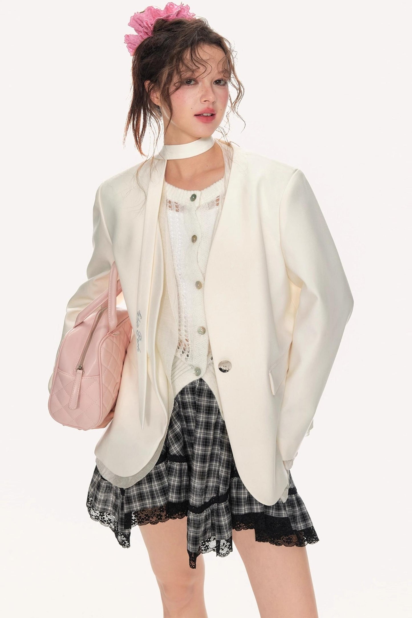 Shoulder Padded Streamline Blazer