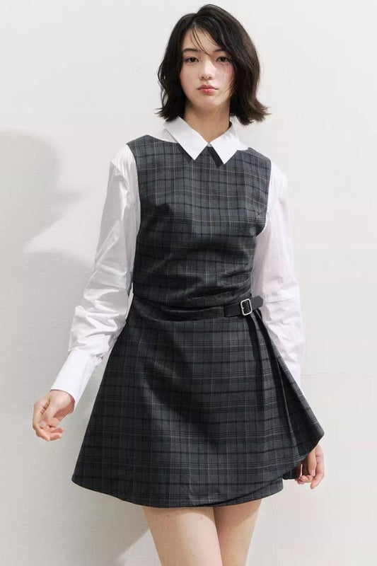 Sunset Leather Shirring Dress