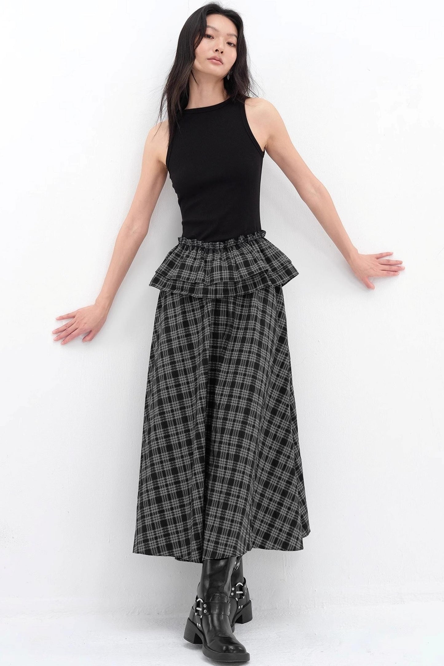 V-Lace Patchwork A-Line Dress