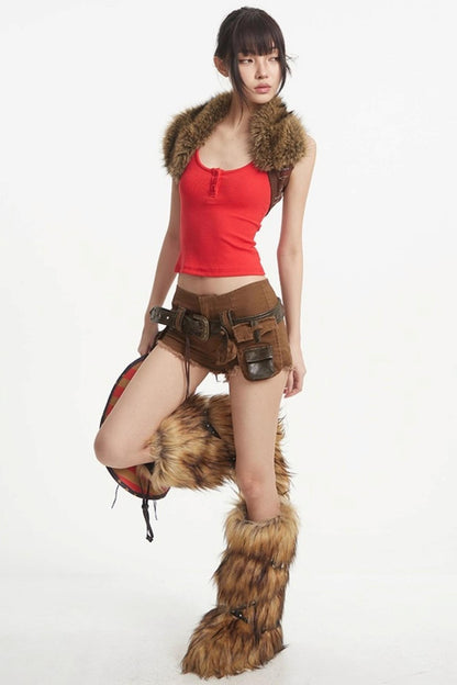 Denim Spice Brown Shorts