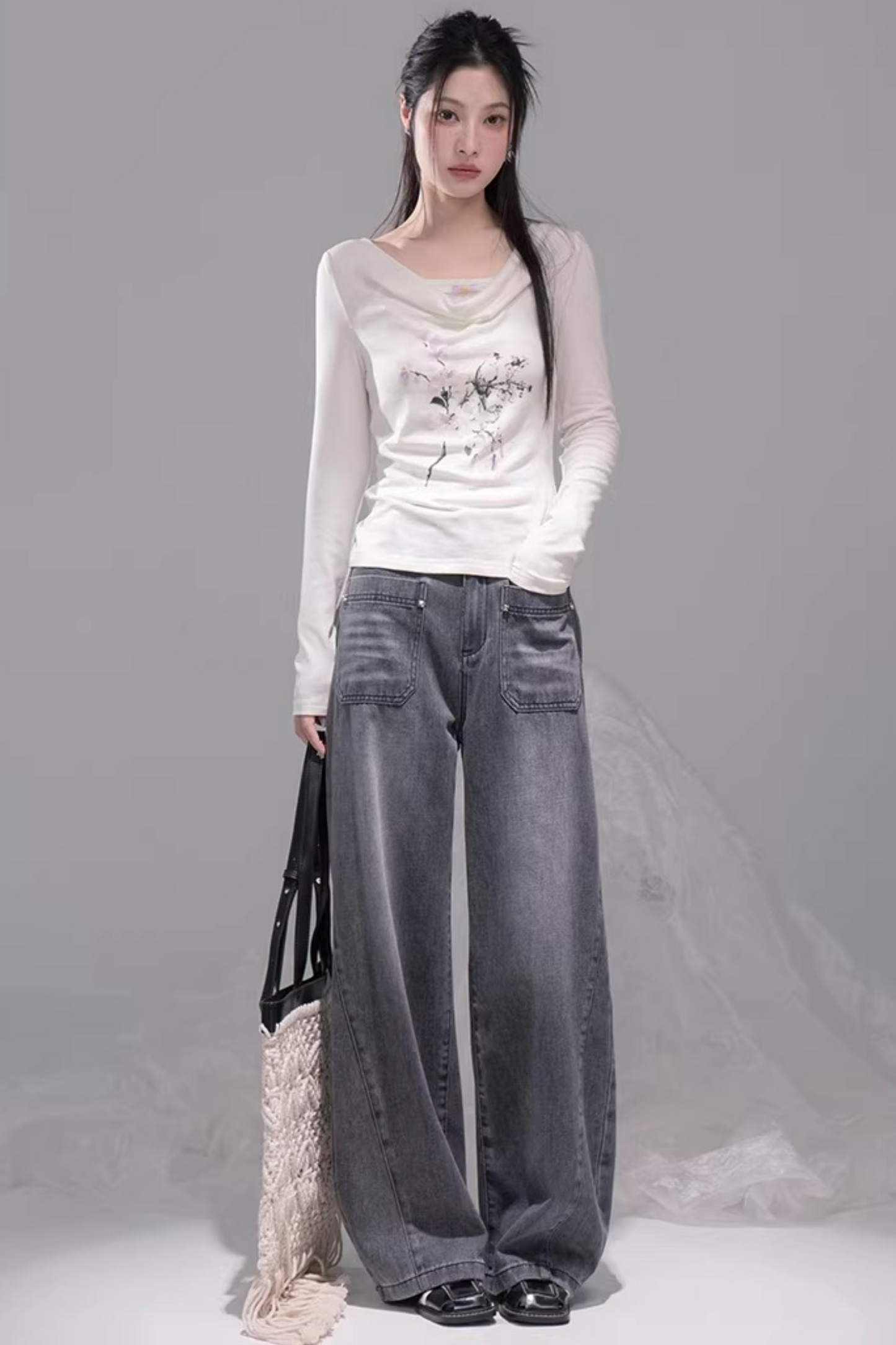 Cloud Beige Lyocell Blouse Set