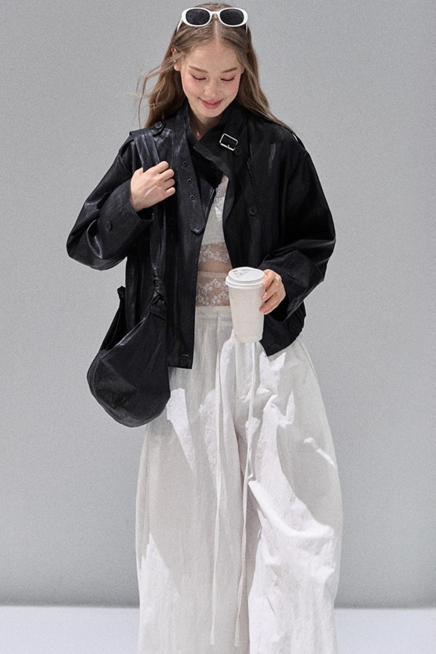 Black Leather Short Jacket