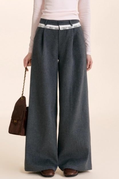 Romantic Lace Woolen Pants