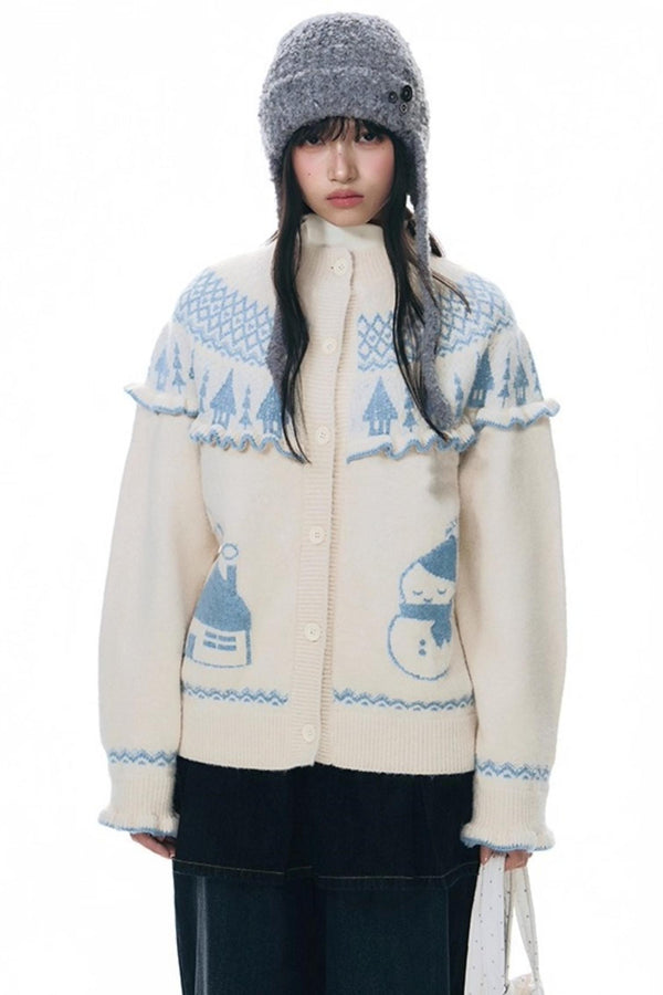 Snow View Jacquard Winter Sweater Set-Up