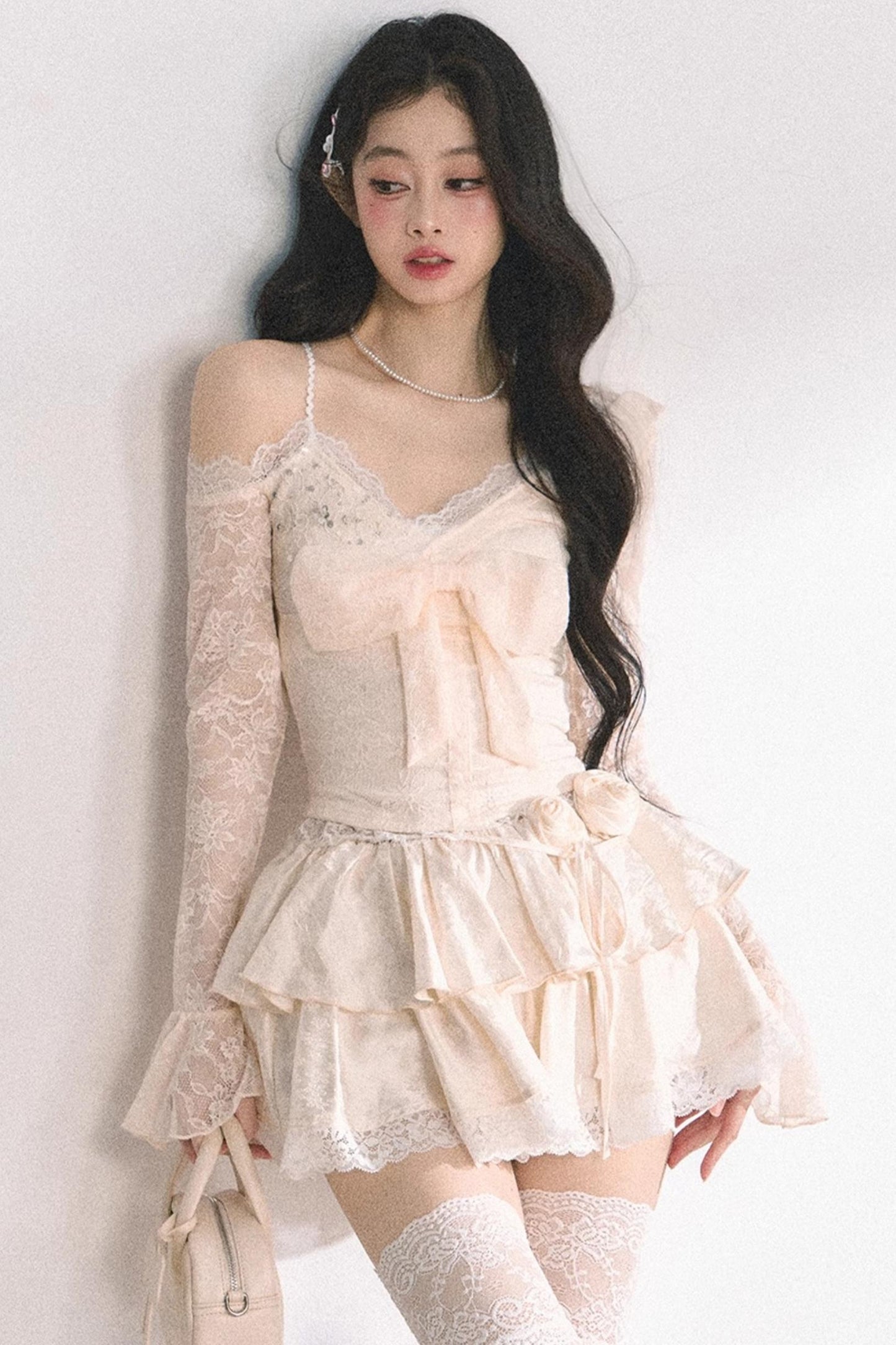 Floral Lace Bustier Skirt