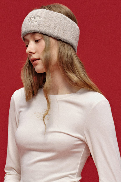 Jacquard-Haarband aus Wolle mit breiter Krempe