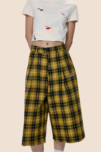American Plaid Cropped Pants