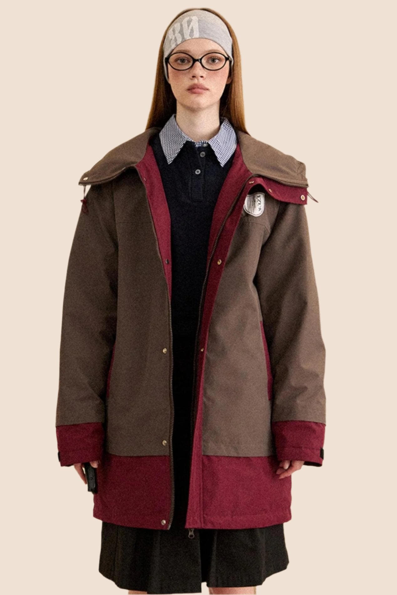 Retro Lapel Mid-Length Down Jacket