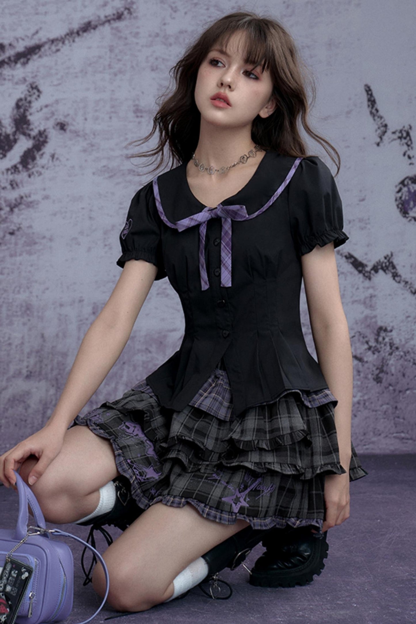 Punk Check Cake Skirt