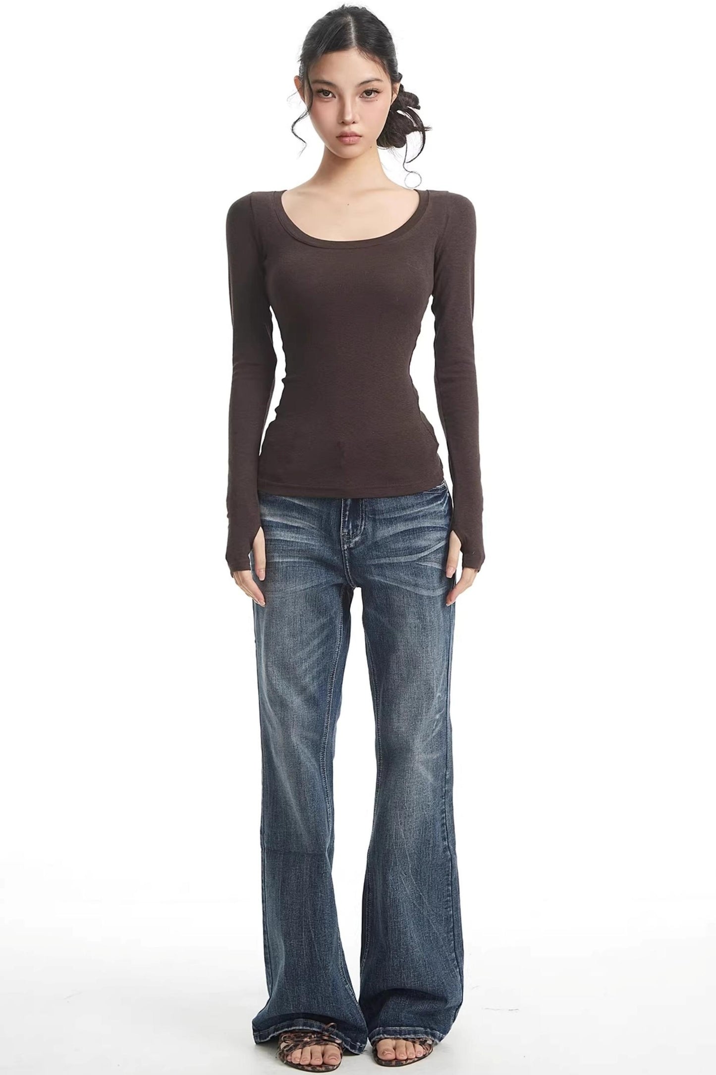 Retro Flared Denim Pants