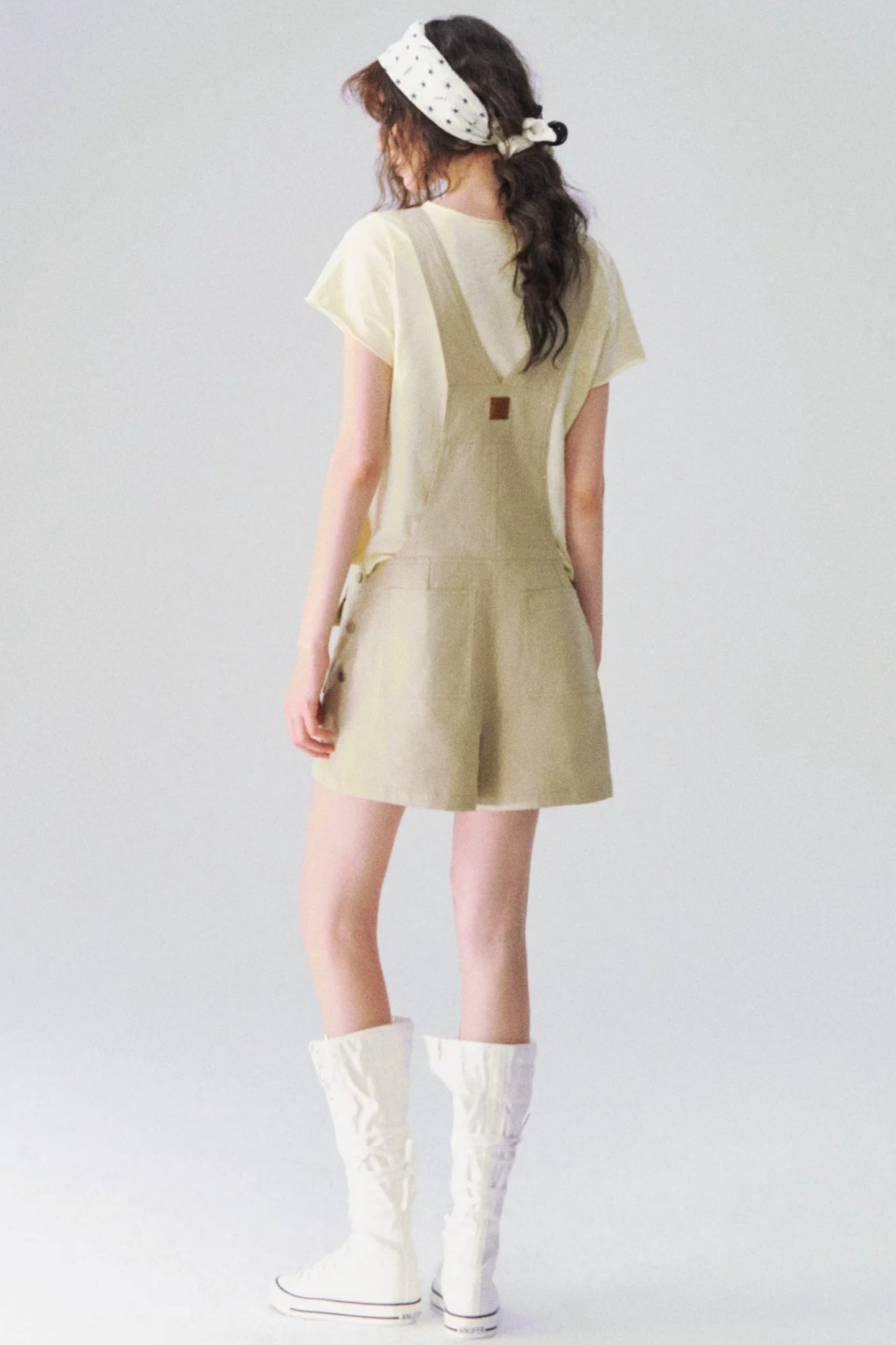 Linen Workwear Short Overalls