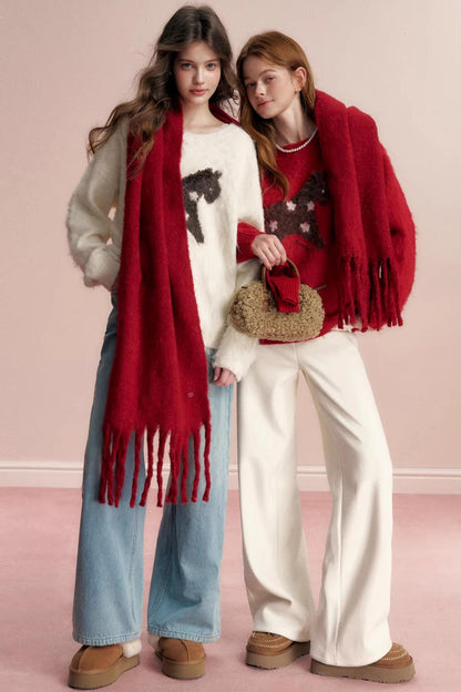 Romantic Lace Wool Pants