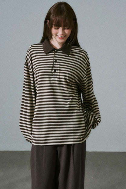 Chocolate Brown Striped Top