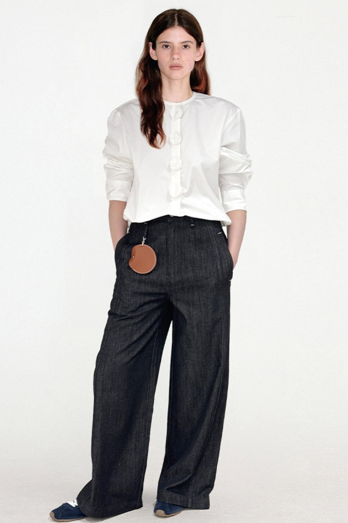 High Waist Split Straight Jeans