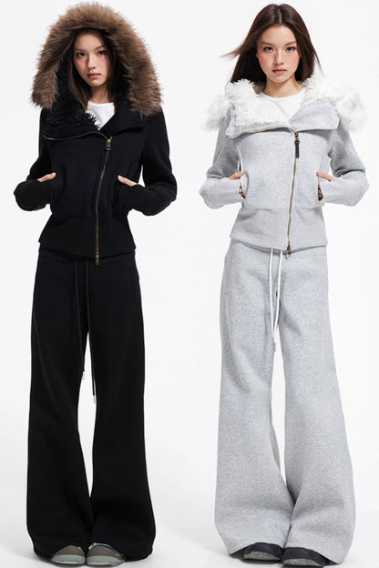 High Waist Wide Flared Sweatpants