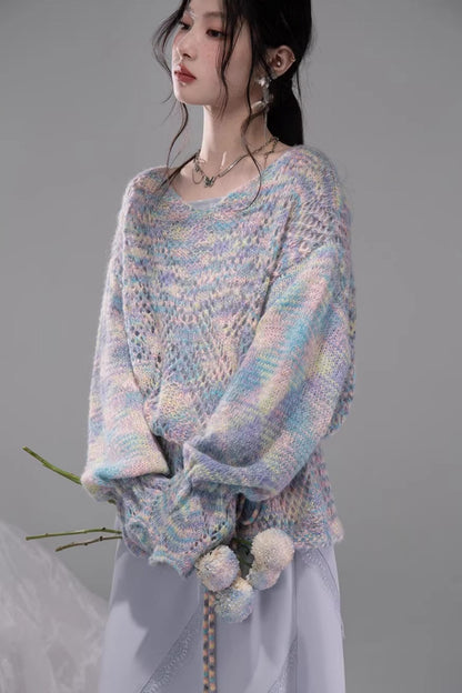 Floral Mist Blue Wool Sweater Set