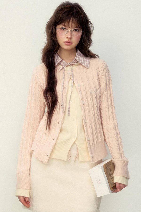 College Style Fake Two-Layer Sweater