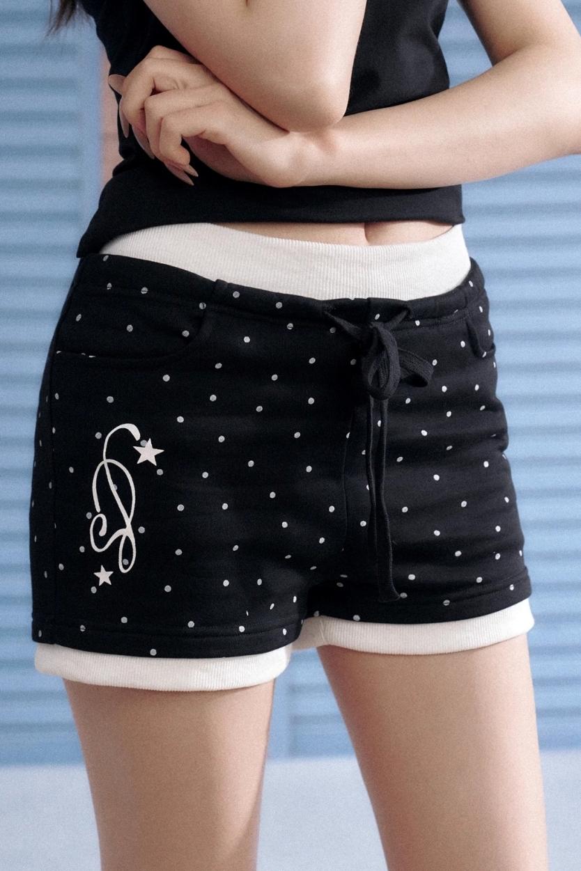 Detachable Polka Dot Peplum Shorts