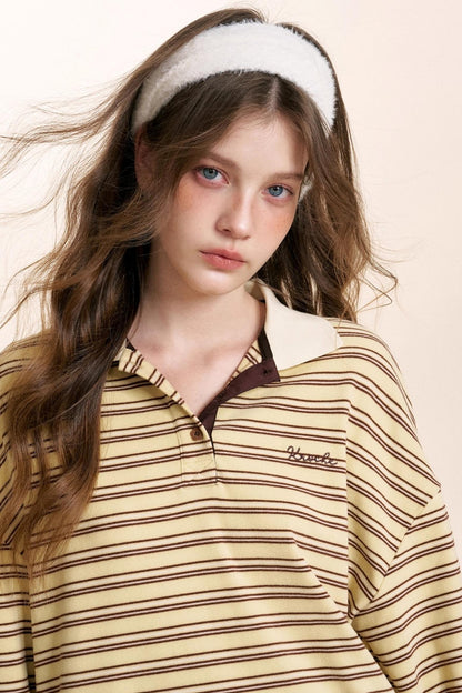 Retro Color-Blocked Polo T-Shirt