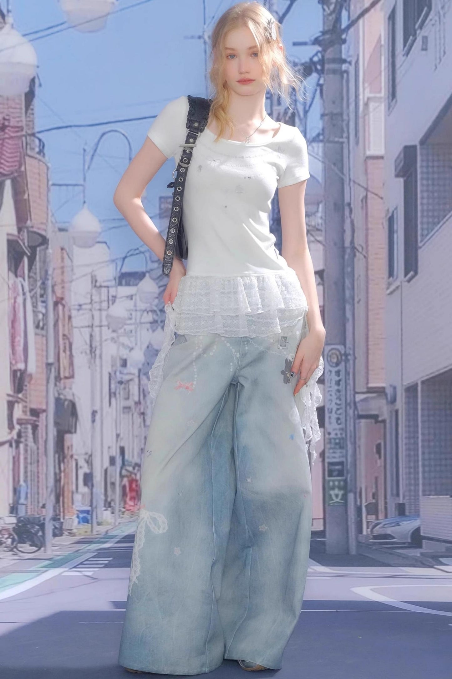 Vintage Chain Pleated Tee