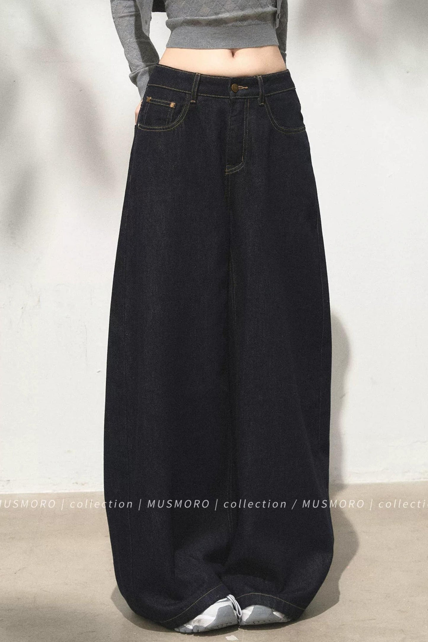 Vintage Asymmetric Denim Pants
