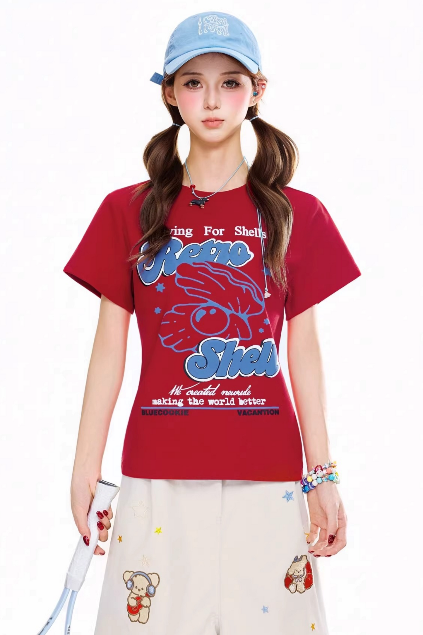 Shell Letter Print Top