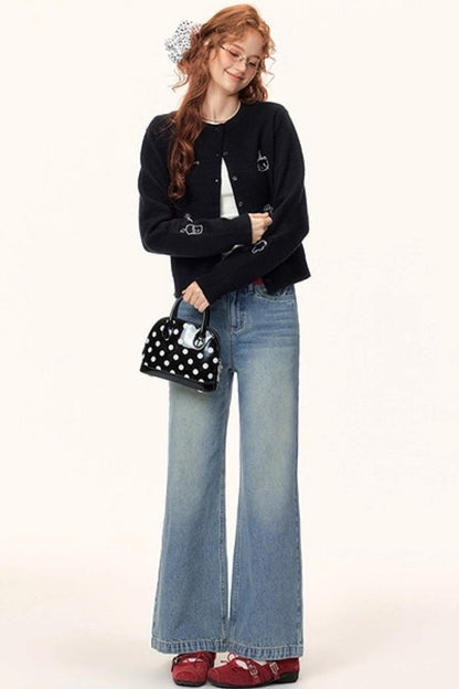 Washed Wide-Leg Winter Pants