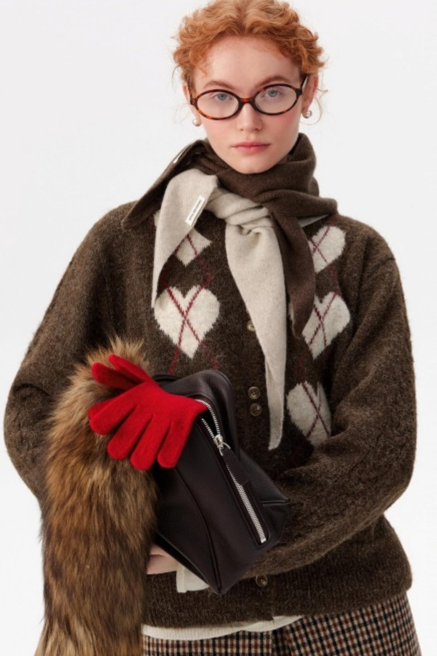 Retro Heart Knit Cardigan