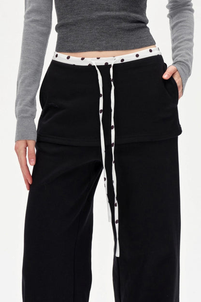 Wide-Legged Polka Dot Sweatpants