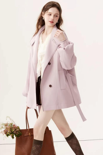 Stand Collar Lantern Sleeve Trench Coat